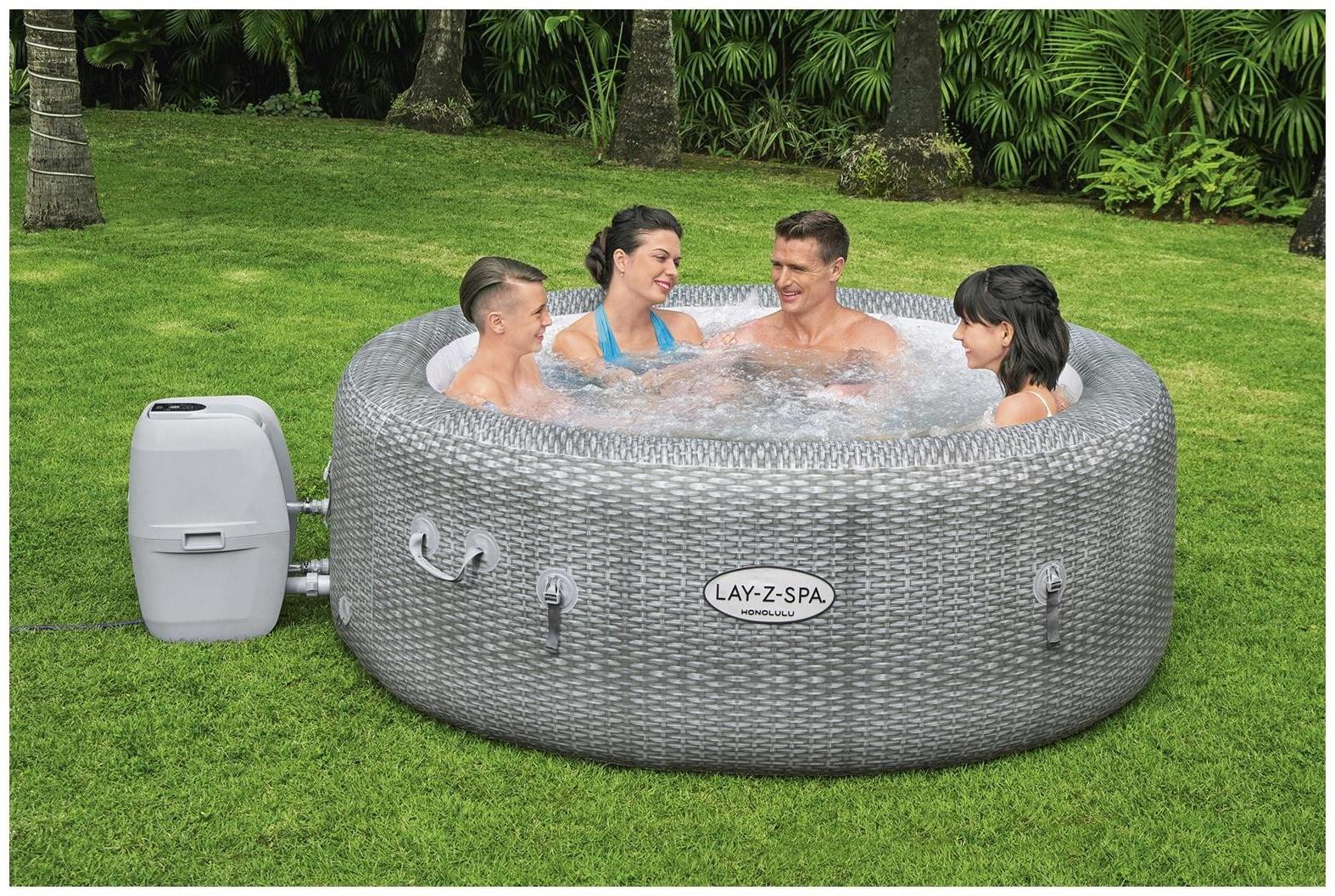 SPA бассейн Honolulu, 196 х 71 см, фильтр-насос, тент, дозатор для химии, аэромассаж, 60019 Bestway