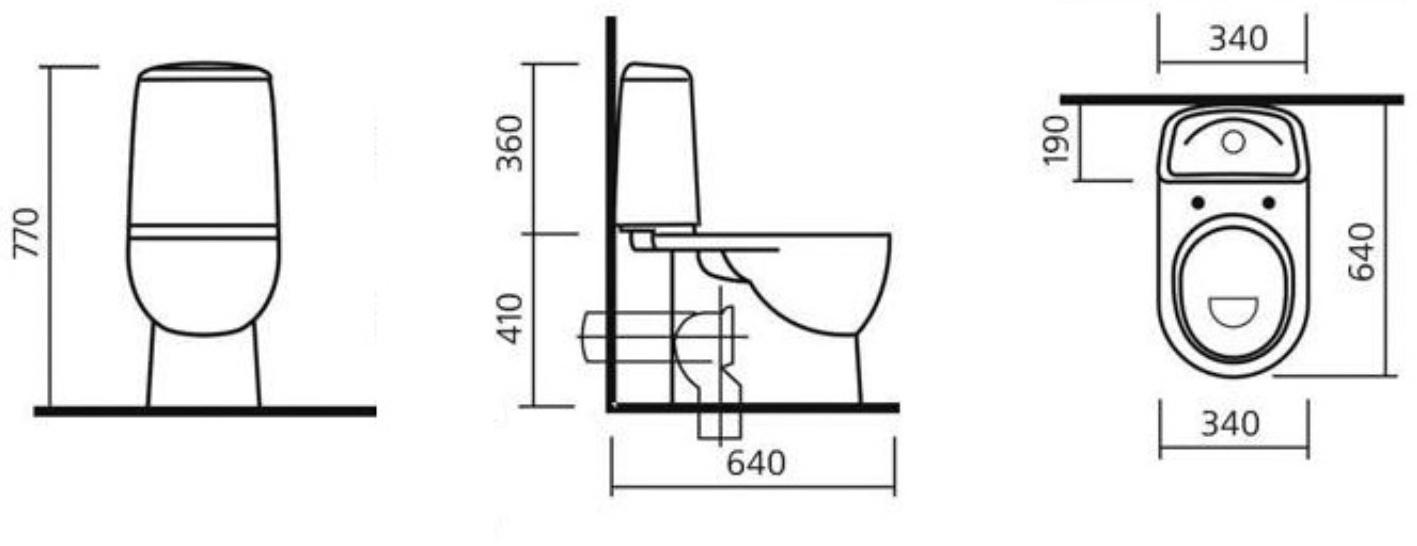 Унитаз компакт Sanita Best Color Black SL DМ, 2-режима, арматура Geberit, белый