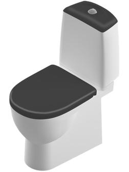 Унитаз компакт Sanita Best Color Black SL DМ, 2-режима, арматура Geberit, белый