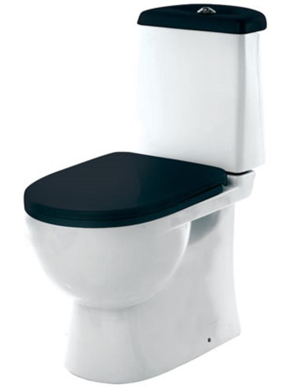 Унитаз компакт Sanita Best Color Black SL DМ, 2-режима, арматура Geberit, белый