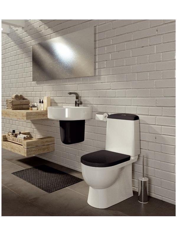 Унитаз компакт Sanita Best Color Black SL DМ, 2-режима, арматура Geberit, белый