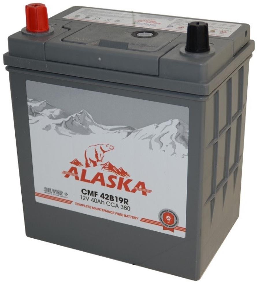 Аккумуляторная батарея Alaska CMF 40 R 42B19 silver+, 40 Ач, прямая полярность