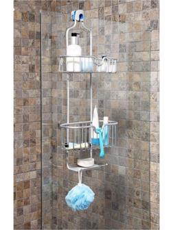 Полка алюминиевая для душа Paloma с двумя корзинами и мыльницей