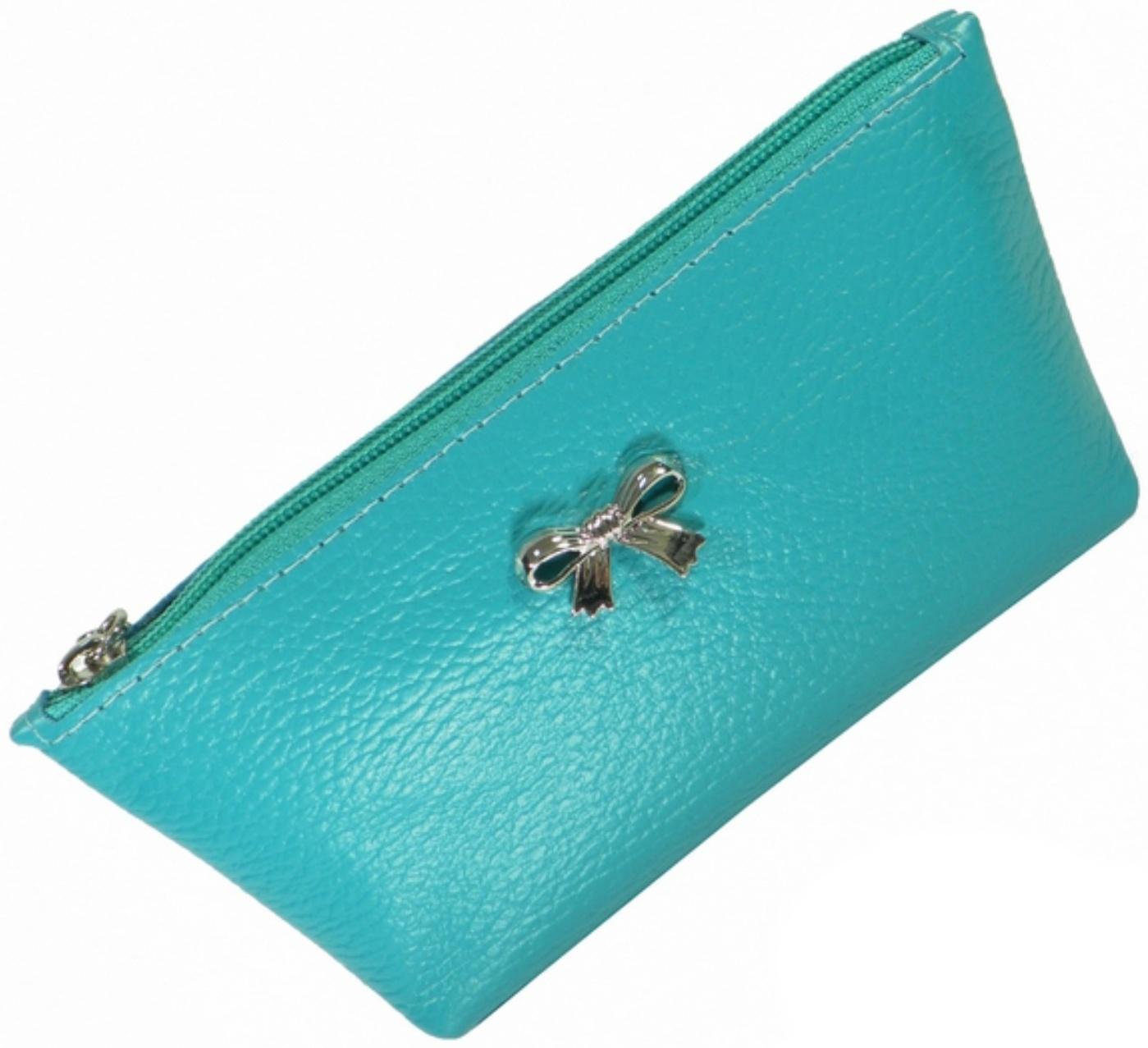 Косметичка на молнии, 1 отдел, цвет бирюзовый