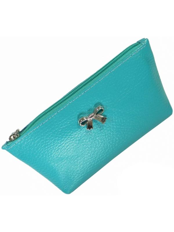 Косметичка на молнии, 1 отдел, цвет бирюзовый