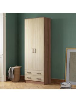 Шкаф 2-ух дверный Дуэт, 800х480х2200, Ясень шимо светлый/темный