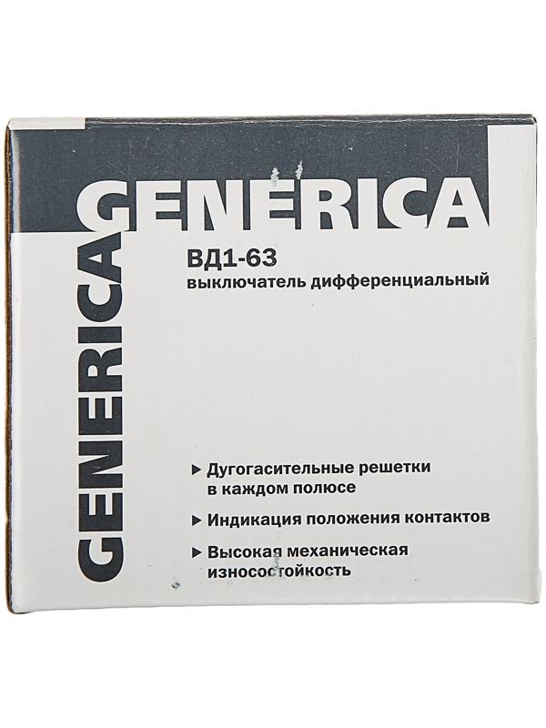 УЗО IEK GENERICA, ВД1-63, 2п, 16 А, 30 мА, MDV15-2-016-030