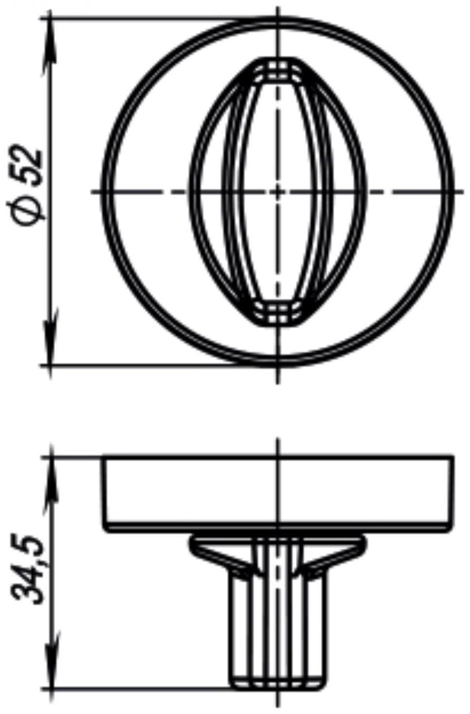 Ручка поворотная Armadillo WC-BOLT BK6/URB СР-8, цвет хром