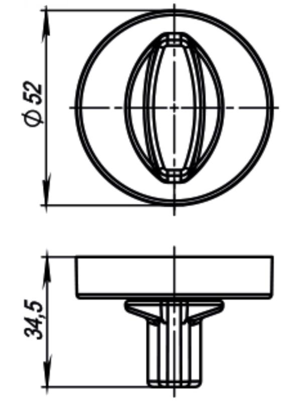 Ручка поворотная Armadillo WC-BOLT BK6/URB СР-8, цвет хром