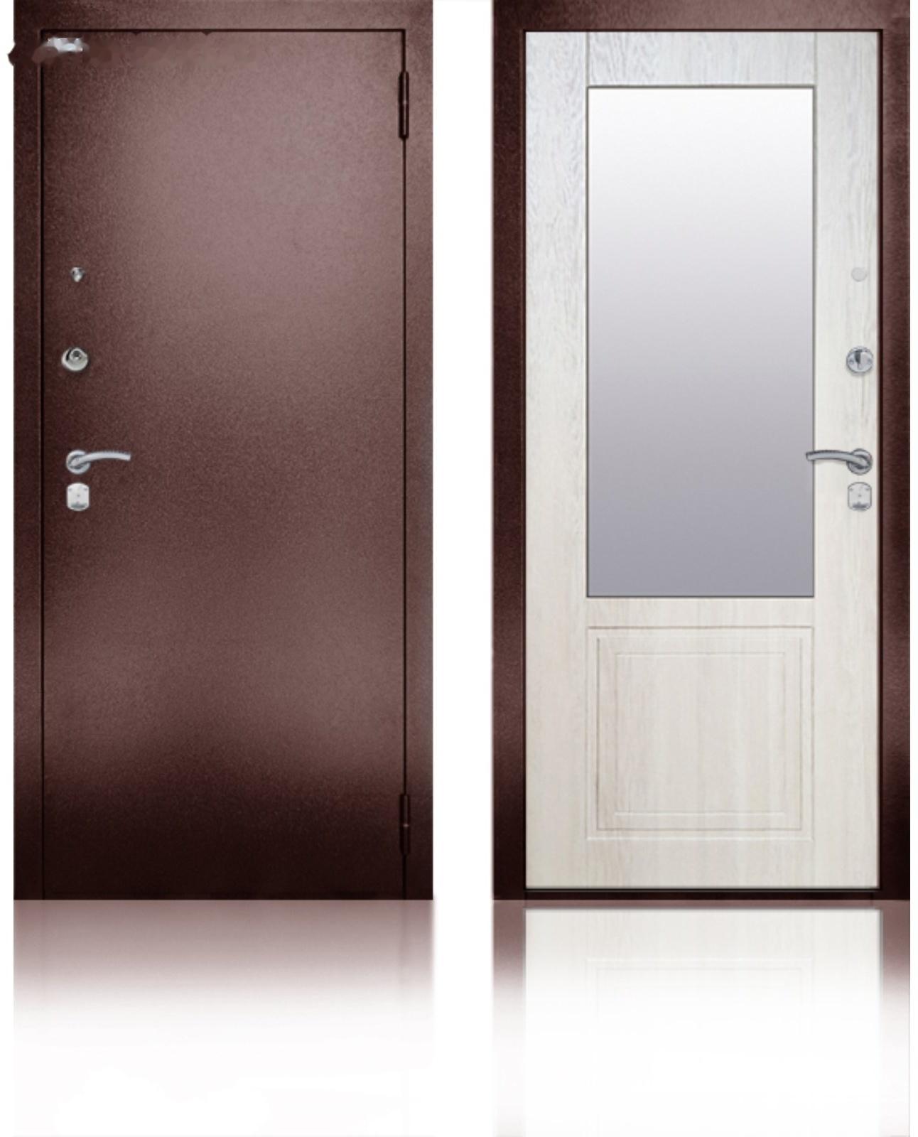 Сейф-дверь «Гала Ларче», 870 × 2050 мм, левая, цвет ларче светлый, зеркало