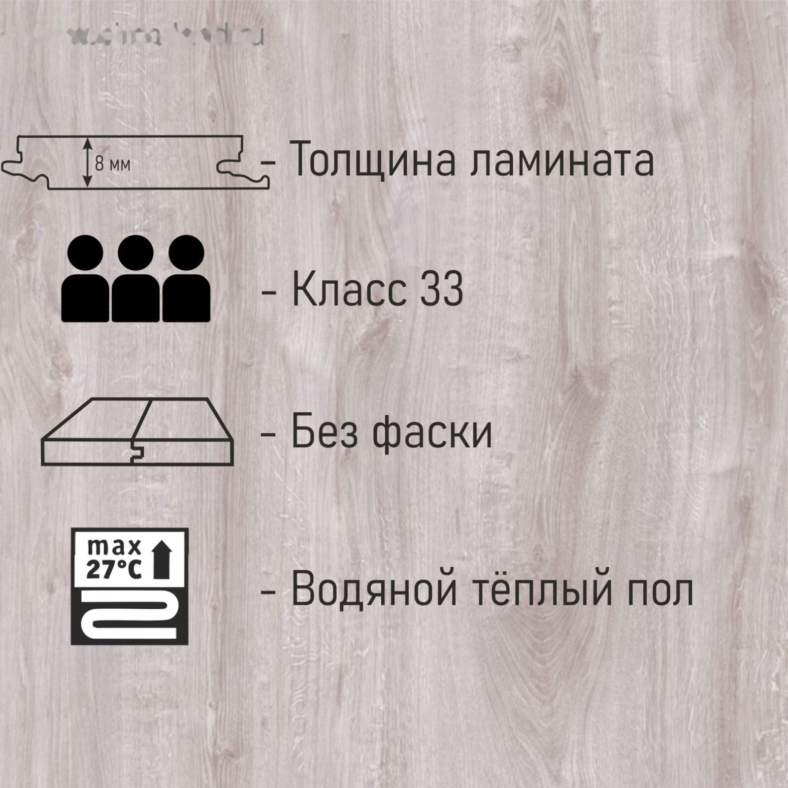 Ламинат Symbio Дуб Лигурия, 33 класс, 8 мм, 2,13 м2