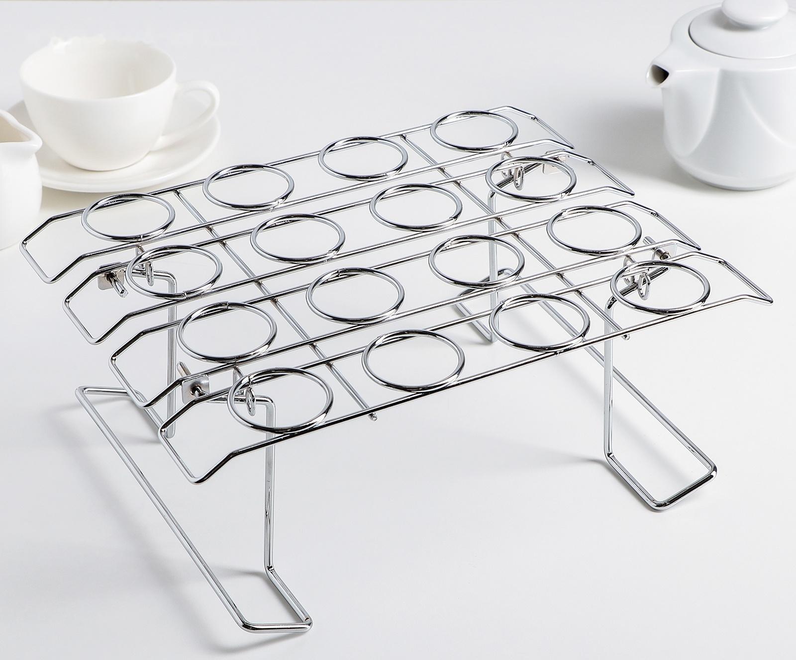 Подставка для мороженого и десертов, 28×21×10 см, цвет хромированный