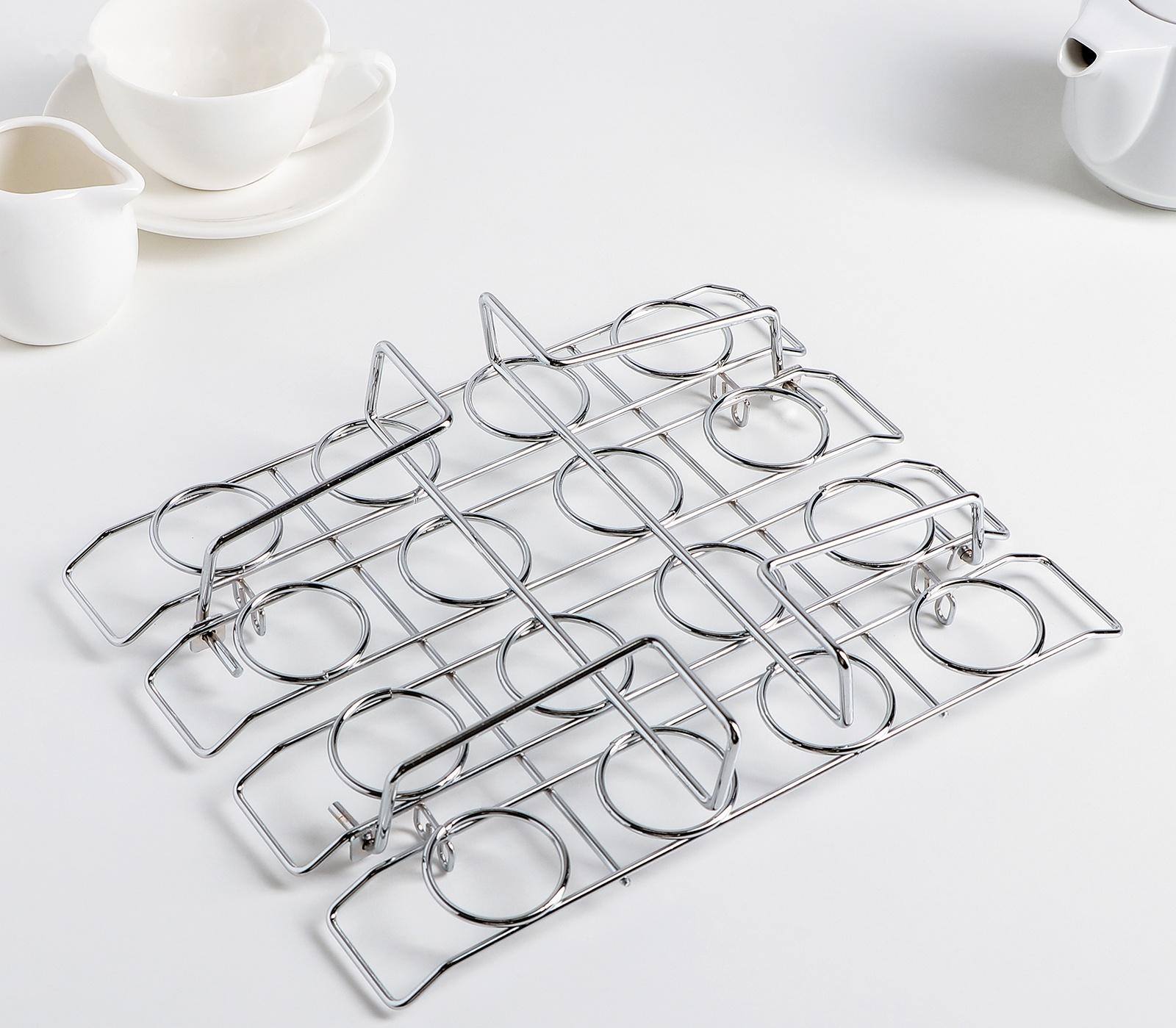 Подставка для мороженого и десертов, 28×21×10 см, цвет хромированный