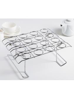 Подставка для мороженого и десертов, 28×21×10 см, цвет хромированный