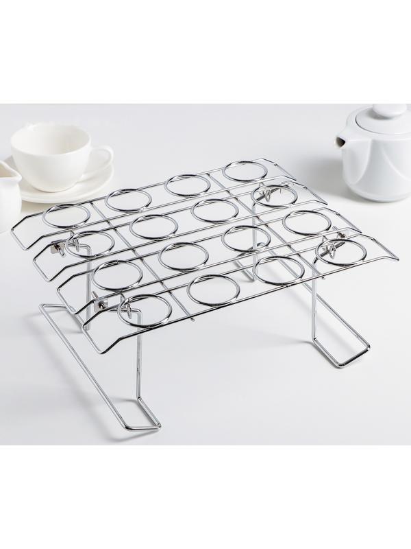 Подставка для мороженого и десертов, 28×21×10 см, цвет хромированный