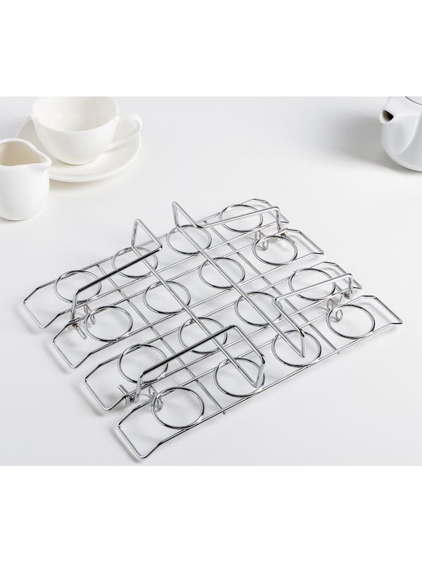 Подставка для мороженого и десертов, 28×21×10 см, цвет хромированный