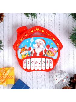 Пианино «Новый год», звуковые эффекты, цвет красный, в пакете