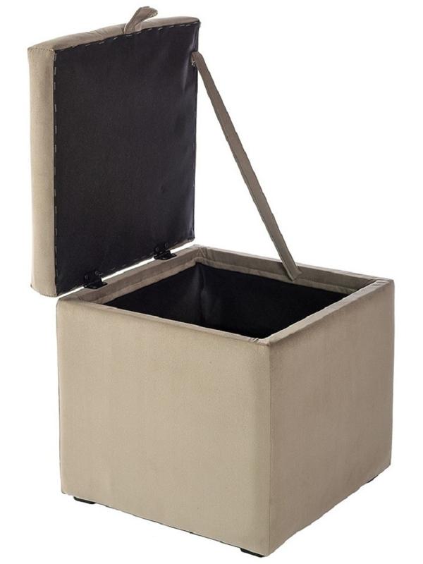 Пуф Осло мини, 400х400х410,  Велюр светло-коричневый