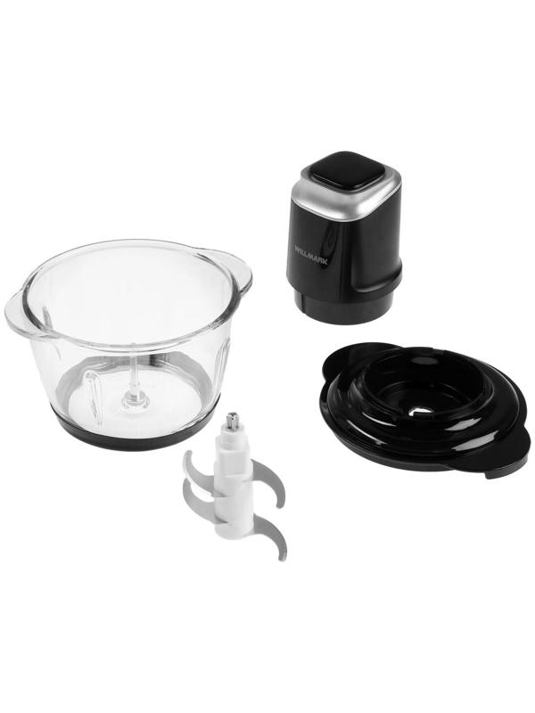 Измельчитель WILLMARK WMC-5288, стекло, 400 Вт, 1.2 л, чёрный