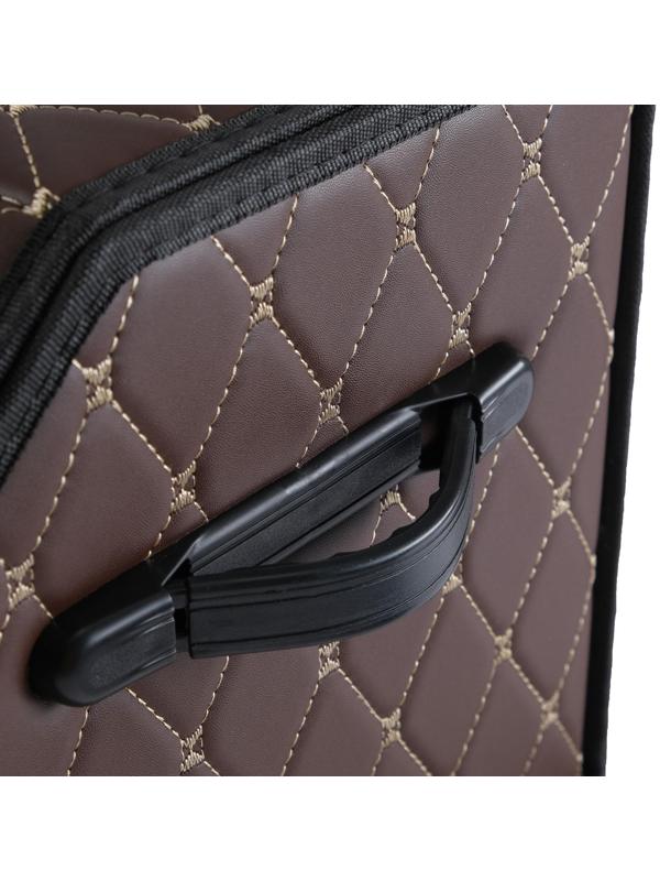 Органайзер саквояж в багажник автомобиля HT-097, 48×32×30 см, коричневый, экокожа