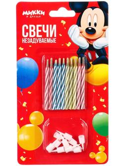 Свечи незадуваемые в торт, Микки Маус, 10 шт.