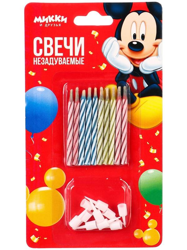 Свечи незадуваемые в торт, Микки Маус, 10 шт.