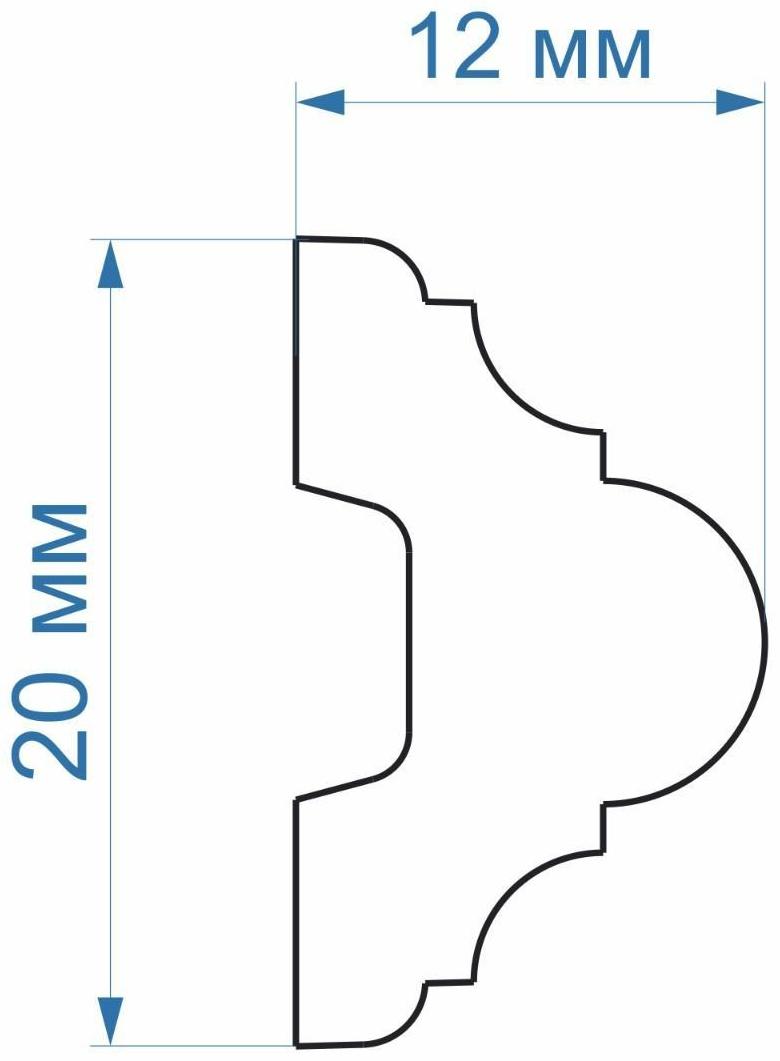 Молдинг белый 20х12х2000мм