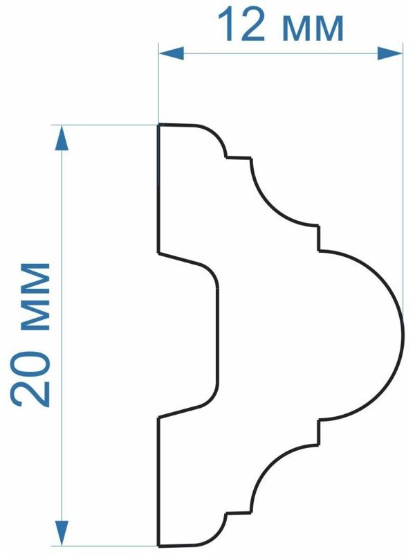 Молдинг белый 20х12х2000мм