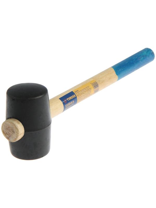 Киянка ТУНДРА, деревянная рукоятка, черная резина, 225 г