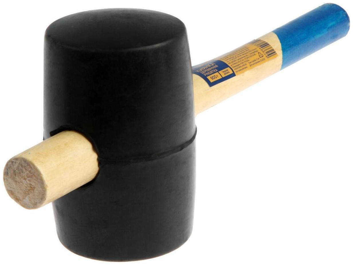 Киянка ТУНДРА, деревянная рукоятка, черная резина, 900 г