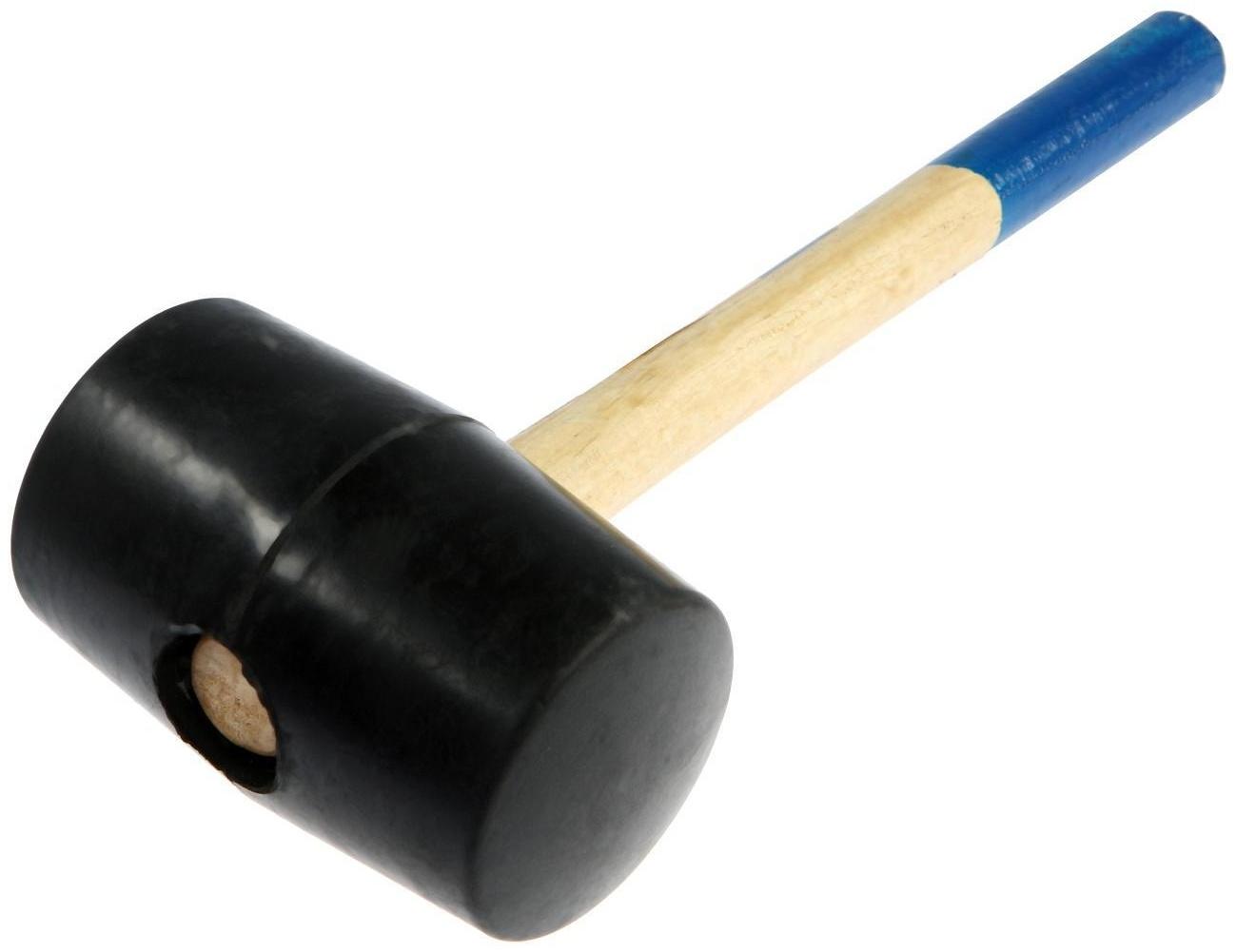 Киянка ТУНДРА, деревянная рукоятка, черная резина, 1100 г