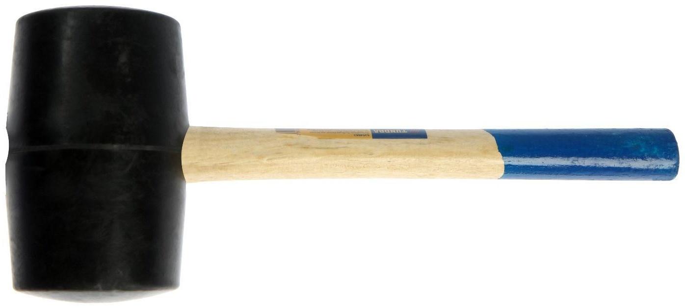 Киянка ТУНДРА, деревянная рукоятка, черная резина, 1100 г