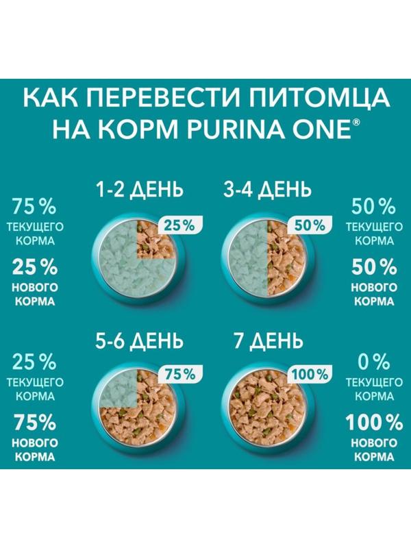 Влажный корм Purinа One для кошек, говядина/морковь, 75 г