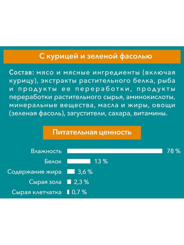 Влажный корм Purinа One для стерилизованных кошек, курица/фасоль, 75 г