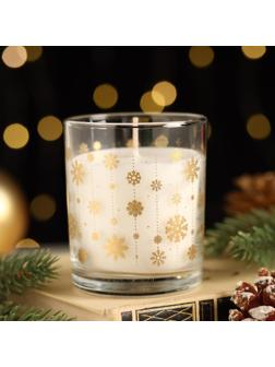 Ароматическая новогодняя свеча в стакане 