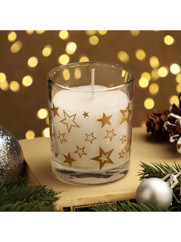 Ароматическая новогодняя свеча в стакане 