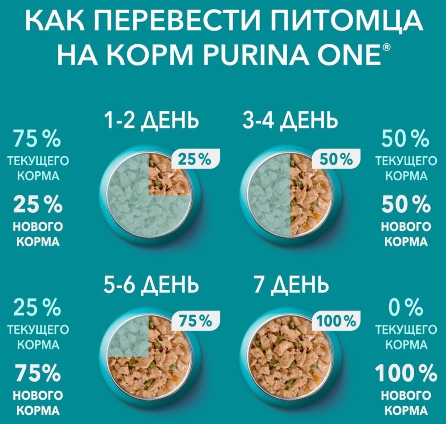 Влажный корм Purinа One для кошек, курица/морковь, 75 г