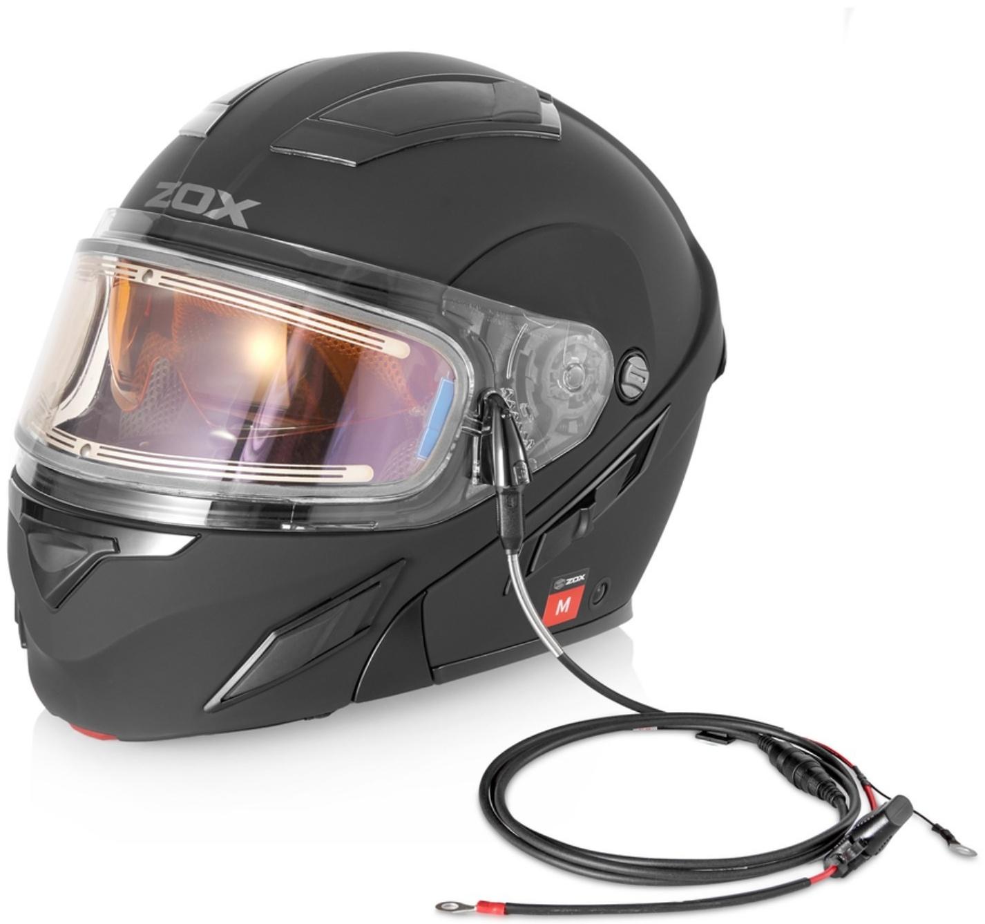 Шлем снегоходный ZOX Brigade, стекло с электроподогревом, матовый, размер 5XL, чёрный
