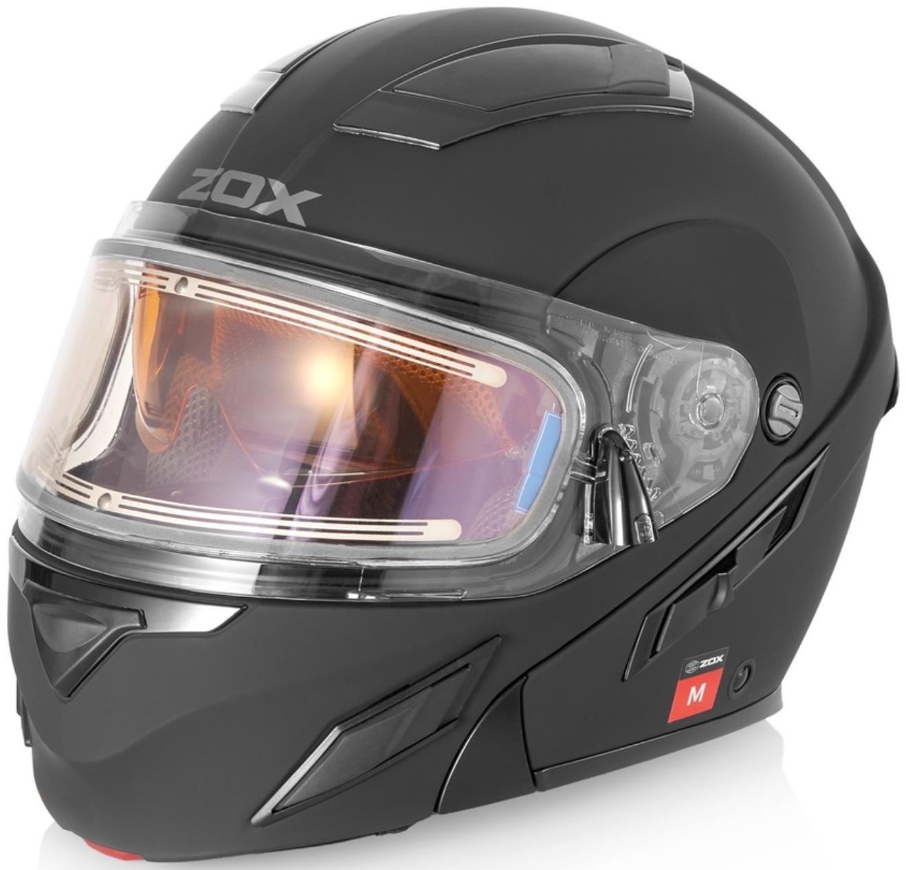 Шлем снегоходный ZOX Brigade, стекло с электроподогревом, матовый, размер 5XL, чёрный