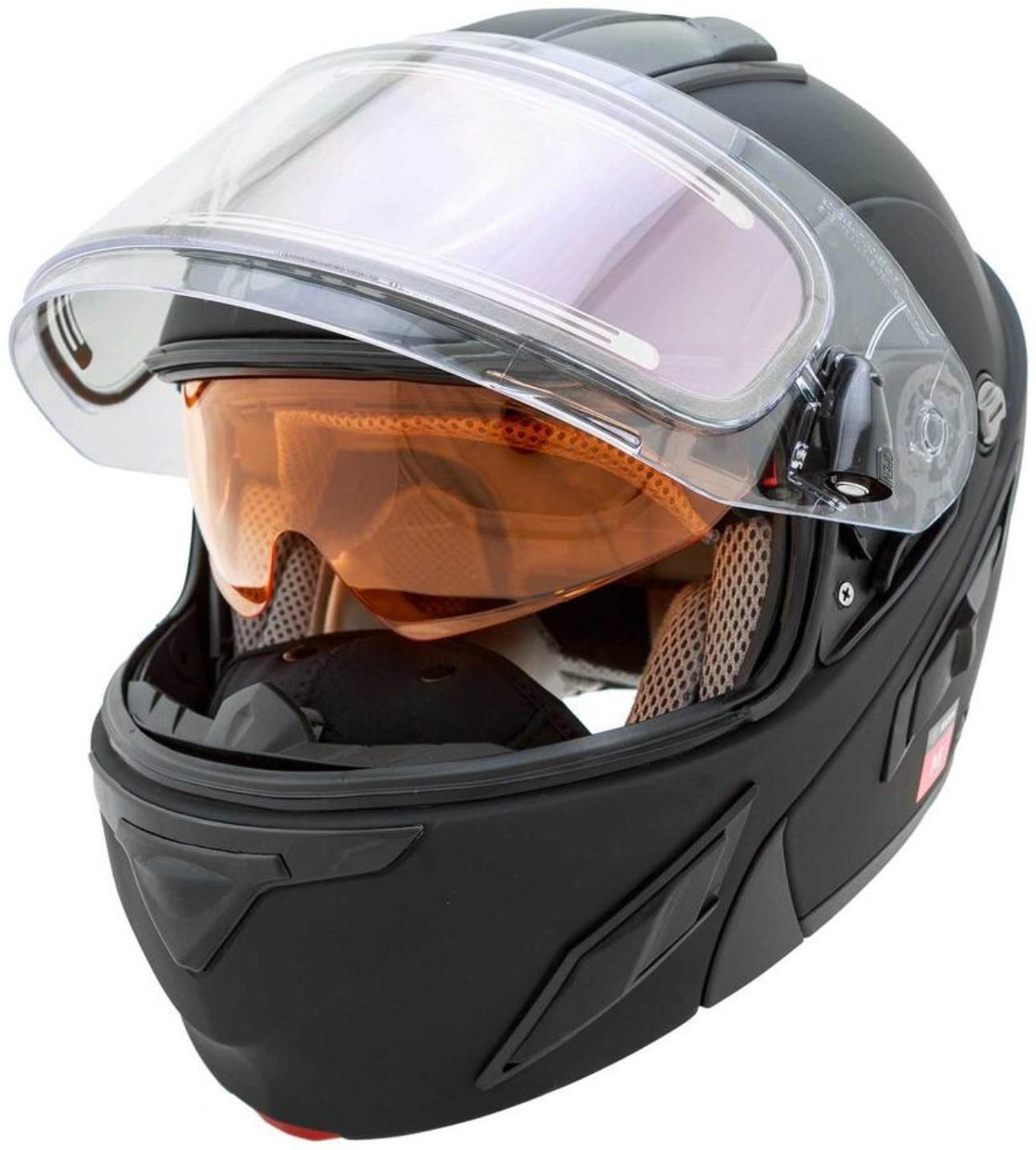 Шлем снегоходный ZOX Brigade, стекло с электроподогревом, матовый, размер 5XL, чёрный