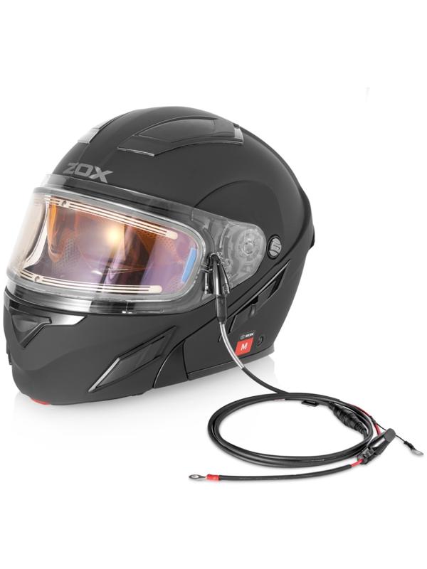 Шлем снегоходный ZOX Brigade, стекло с электроподогревом, матовый, размер 5XL, чёрный