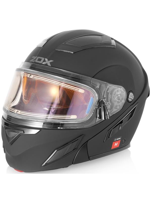 Шлем снегоходный ZOX Brigade, стекло с электроподогревом, матовый, размер 5XL, чёрный