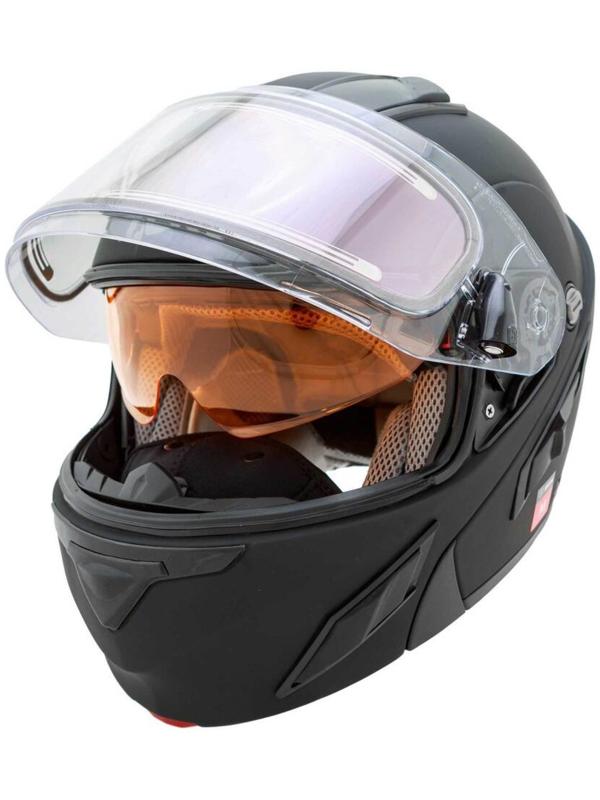 Шлем снегоходный ZOX Brigade, стекло с электроподогревом, матовый, размер 5XL, чёрный