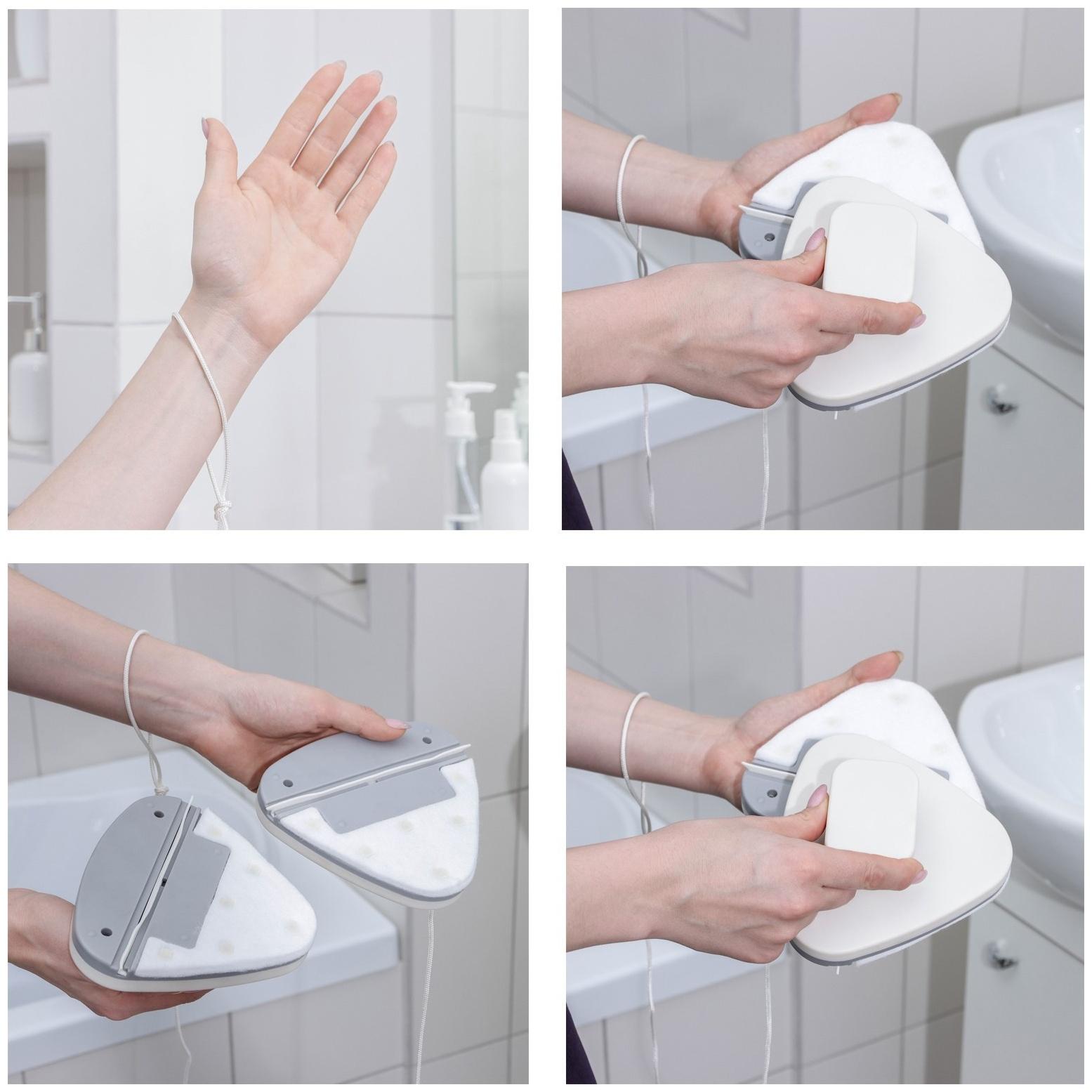 Магнитная щетка для мытья окон с двух сторон Raccoon «Модерн», треугольная, на стекло 3-10 мм