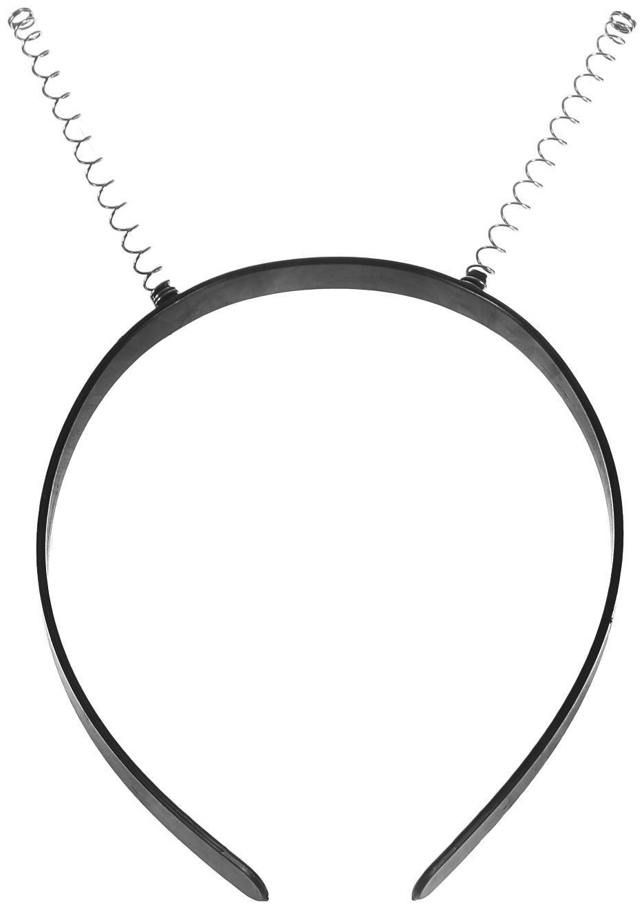 Ободок черный 1,3*35 см с пружинками, в наборе 12 штук