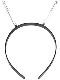 Ободок черный 1,3*35 см с пружинками, в наборе 12 штук