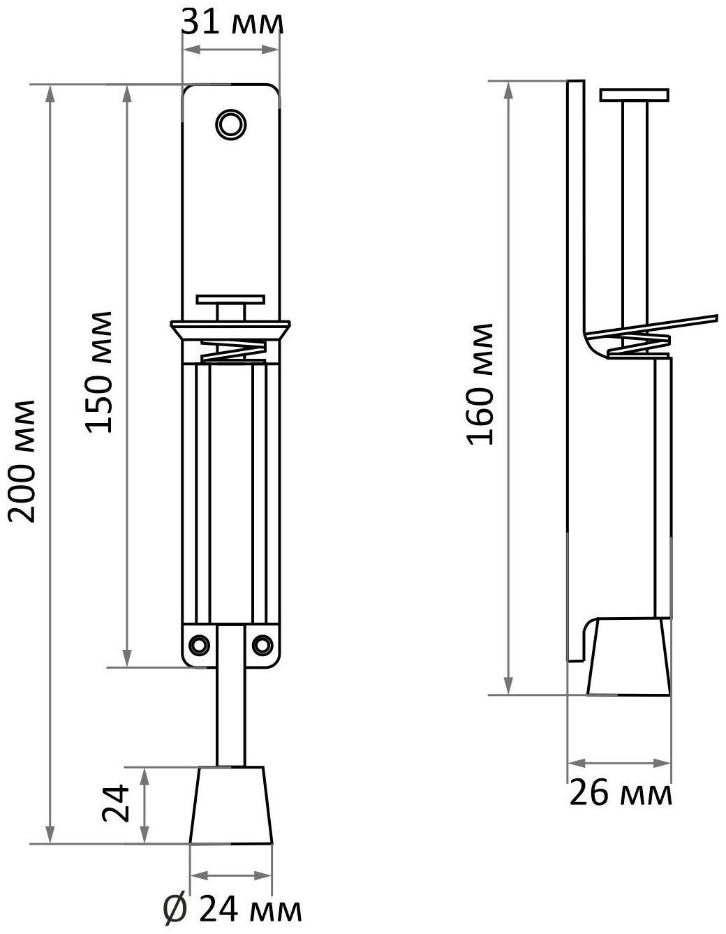 Дверной стопор LOCKLAND, цвет медь