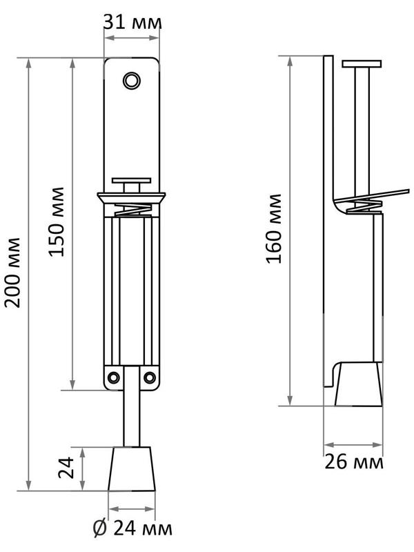 Дверной стопор LOCKLAND, цвет медь
