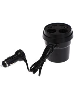 Разветвитель прикуривателя, вольтметр, 2 USB, 2 выхода, провод 50 см