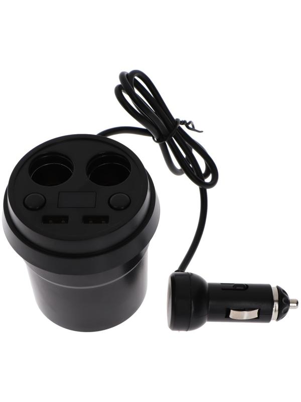 Разветвитель прикуривателя, вольтметр, 2 USB, 2 выхода, провод 50 см